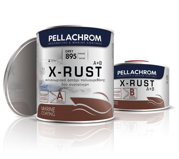 Pellachrom X-RUST Αντισκωριακό Αστάρι Πολυουρεθάνης Σέτ Δύο Συστατικών 750ml Γκρί